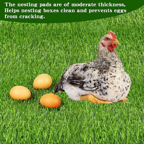 Chicken Nesting Pads Set 12×12"-Washable Artificial Grass Nesting Pads-for Chickens Coopsfor Chicken Coop and Pet Garden Lawn Indoor Outdoor (6 Pack)