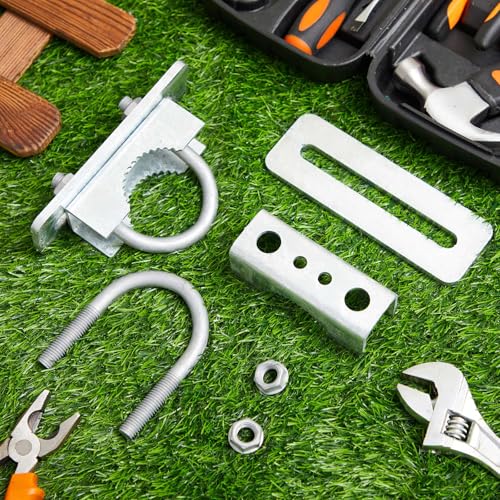 2 Pcs Chain Link Fence Adjustable Galvanized Gate Latch Stopper Stop Fits for 1-3/8"- 2" Latches Gates, Fences, Pool Enclosures, Farm