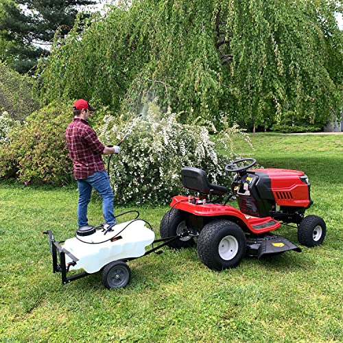 Brinly ST-152BH-A Self-Storing Tow Behind Lawn and Garden Sprayer with Collapsible Boom, 15-Gallon, Matte White - color: Matte White