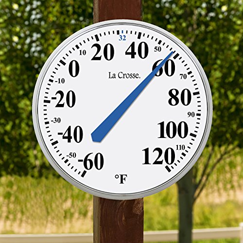 La Crosse T83714 13.5 inch Analog Dial Thermometer with Key Hider Compartment