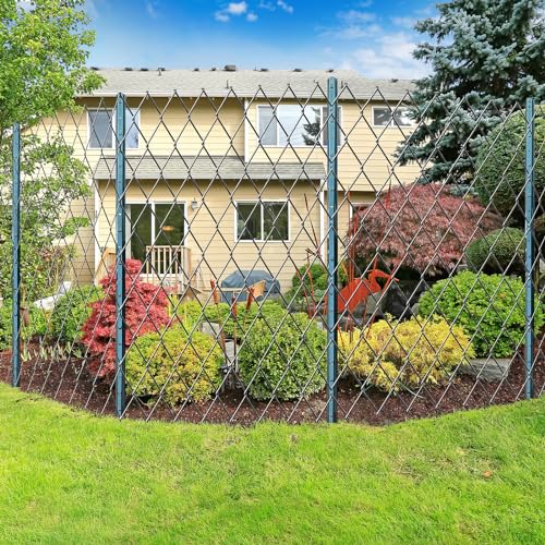 6ft Fence Posts, Pack of 10 - Sturdy Metal U-Posts & Step-in Stakes | No Digging Poles for Garden Wire Fencing and Yard Signs (Fits 5-ft Fence Mesh) - size: 6 Feet