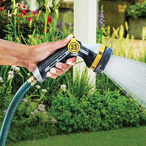 Melnor 65130AMZ RelaxGrip Thumb Control 5 Pattern w/Adpt Nozzle Bundle, QuickConnect Product Adapter, Black, Yellow - size: 5-Pattern, style: Thumb Control