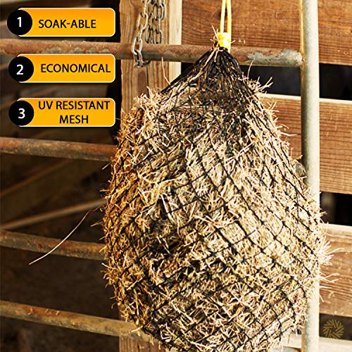 Slow Feeder Hay Net, 1.5 in Holes, Easily Holds 2 to 4 Flakes