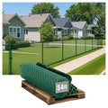 Fencer Wire 9 Gauge Durable Green Vinyl Coated Chain Link Fence Kit, Complete Fencing DIY Set w/Fence Fabric, Gate, Posts, Top Rails & Hardware for Yard, Garden & Animal Enclosures (4ft. x 54ft.) - color: Green, size: 54 FT