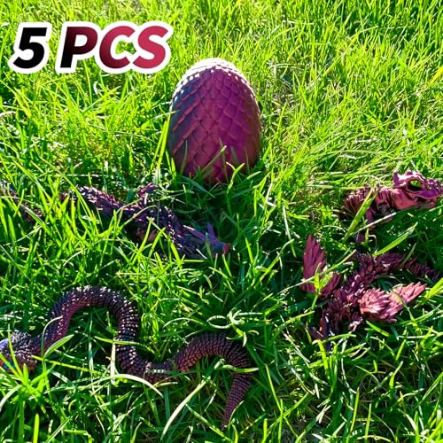 5 Pcs，12" 3D Printed Dragon Eggs,Dinosaur Egg,Crystal Dragon Toys,Snake Eggs, Animals,Fidget Toy,Desk Executive Toy，Easter Eggs Basket Stuffers,Toys for Boys Kids Teen 5-7 4-6 8-12 - color: Pp-04