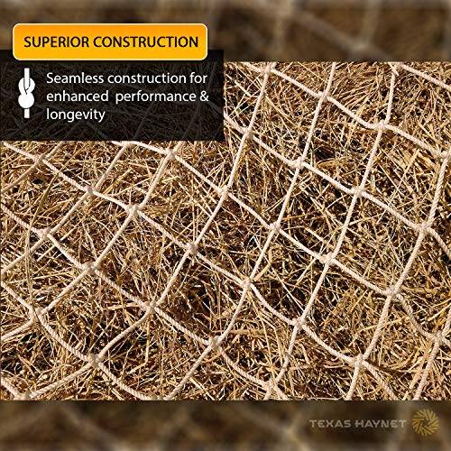 Texas Haynet - Round Bale Hay Net Slow Feed - Durable Round Bale Feeder for Horses - American Made UV Resistant Nylon Net - Fits Round Bales 4x6-6x6 or Square Bales 3x3x8-4x4x8 with 1.75" Holes - size: 1 Pack