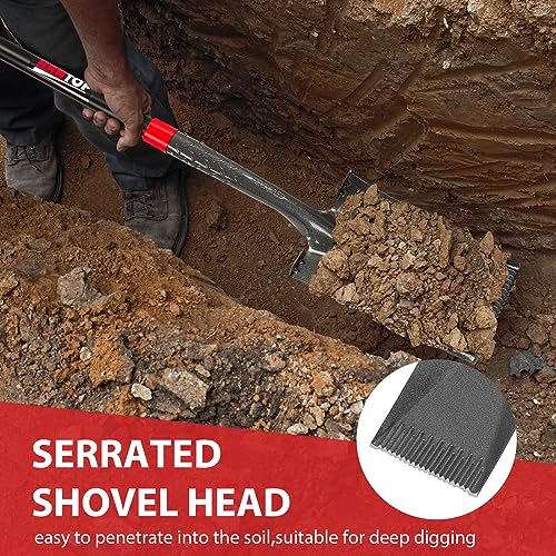 Sharp Blade Spade Shovel Garden Flat Spades for Gardening and Edging | Heavy-Duty Steel Shovel Head,Sturdy Fiberglass Handle,Comfortable Wide Footplate, for Garden Work,43 inches - style: Contemporary