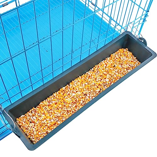 4 Pack Chicken Feeder Plastic Feed Trough Bucket for Chicken Duck Pigeon Bird Livestock Pet Poultry (Length: 16.5")