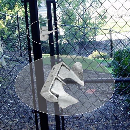2 Pack Wall Mount Butterfly Latch 1-3/8" to 1-5/8",Gate Fork Lock with Padlock Hole,Chain Link Fence Parts, Gate Fork Latch,Chain Fence Gate Latching Hardware,Galvanized Steel (Silver - 2 pcs) - color: Silver - 2 pcs