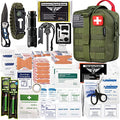 EVERLIT 250 Pcs Survival First Aid Kit | IFAK Outdoor Survival Kit Emergency Kit For Camping Hiking Hunting Earthquake Emergency Preparedness - color: Od Green