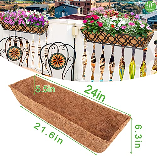 HFHOME 2Pcs 24" Trough Coco Fiber Replacement Liner, 24 inch Window Deck Coco Replacement Liners for Window Box - color: 2pcs, size: 24-in
