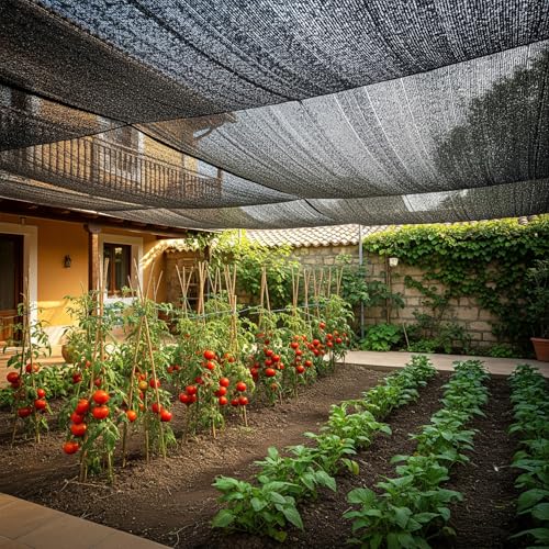 SUNNY GUARD Sun Shade Cloth, 12 x 20 FT Black HDPE Mesh | 35-45% Breathable shade cover creates a cooler space for plants, vegetables, greenhouses, patios, chicken coops, and kennels - color: 40 SHADE-BLACK, size: 12 FT x 20 FT