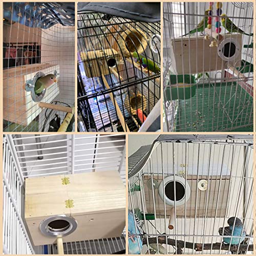 PINVNBY Parakeet Nesting Box,Bird House Wood Breeding Box Parrots Mating Box for Lovebirds Cockatoo Budgie Finch Canary and Medium-Sized Birds(L) - size: 【Large:11.4x5.9x5.9 Inches】
