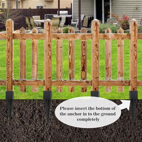 4 Pcs 4 "x 4 "Fence Post Anchor Ground Spike 16"(Fit 3.6 ” X 3.6”) | Heavy Duty Carbon Steel Fence Stakes Post Base With Black Powder Coated For Mailboxes|Fence|Trellis Posts|Banner