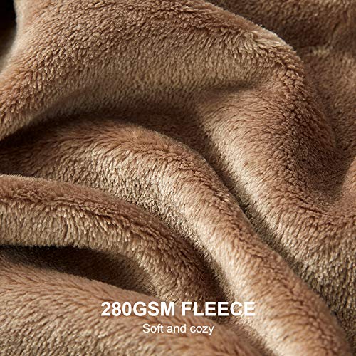 Hansleep Throw Camel Fleece Blanket, Soft Flannel Bed Blanket | Fuzzy Cozy Blanket 50x60 Inches, Multi-use for Bed, Sofa, Couch, Travel, Camping, All Season Warm Lightweight Cover - color: Camel, size: Throw (50x60 Inches)