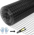 Tongmo 16" x 100' Black Hardware Cloth, 1inch Mesh Chicken Wire Fence, 19 Gauge Vinyl Coated Wire and Welded Wire Roll,Garden Fence, Poultry Netting for Rabbit/Duck/Chicken Coop