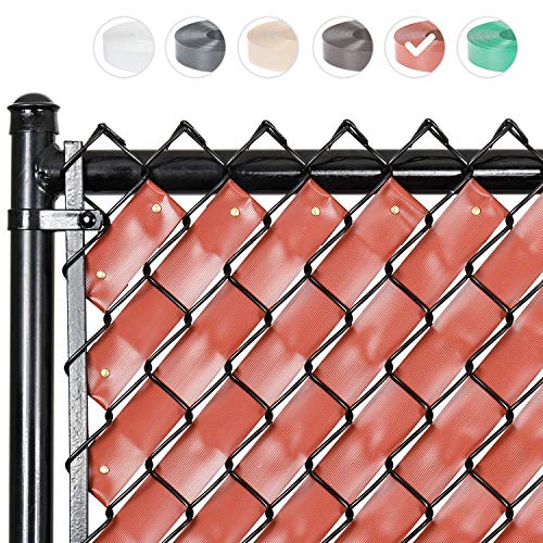 Chain Link Fence Privacy Tape (Redwood) - color: Redwood