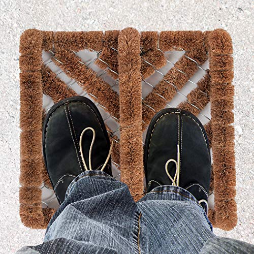 NINAMAR Natural Coir Boot Scraper Door Mat - 13 x 12 inch - 2 Pack - color: 2 Pack