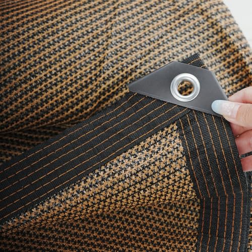 Shade Cloth for Garden 10 * 20FT, 70% Sunblock Mesh Tarp & Outdoor Sun Shade with Grommets, Sun Shade Outdoor Cover, Plant Covers Freeze Protection for Greenhouse, Kennel, Lawn, Patio Brown - color: brown, size: 10*20FT