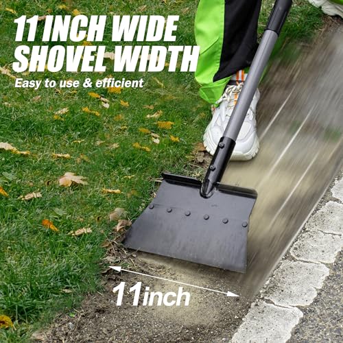 Suchtale Flat Shovel, 11-Inch Floor Scraper, Long Handle Weed Scraper | 11-Inch Garden Cleaning Shovel with Foot Step for Weeds, Moss, Lawn Edging, Driveways, Sidewalks, Light Snow and Thin Ice