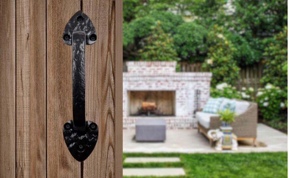 7 Inch Spear Barn Door Handle - Black Cast Iron Pull for Sliding Doors, Gates, Sheds, Fences, Closets - Indoor Outdoor Farmhouse Hardware - size: 7", style: Spear