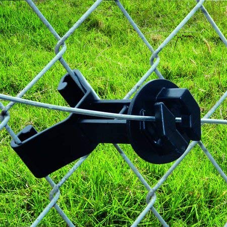 25-Pack Electric Fence Chain Link Extended Insulators, Black | Secure Offset Design · Fits Chain Link Fences & U Posts · For Wire, Polywire, Poly rope & Tape - color: Black