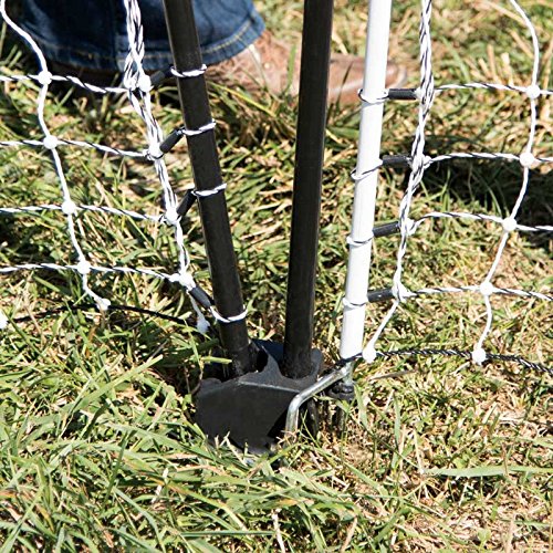 Premier 1 PoultryNet® Electric Net Gate for Chickens – 48"H x 8'L | Black/white net, drivable posts. Open without turning off the energizer. For chickens, ducks & geese. Fits PoultryNet®.