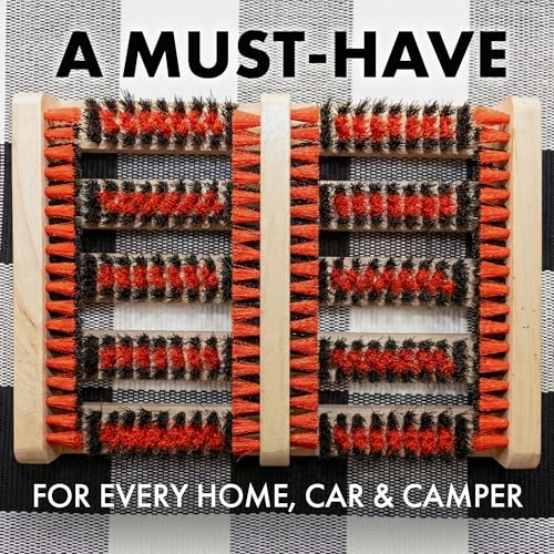 JobSite Boot Scraper - Outdoor Boot Brush Scrubber Brush - Compact, Portable Shoe Cleaner for Home, RVs, Trucks, Kids - Timber Edition