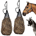 Majestic Ally 2 pcs Ultra Slow Feed 1.5"x1.5" Holes 40” Hay Net for Horses and livestocks (Black) - color: Black