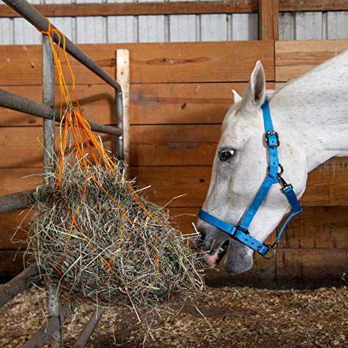 Majestic Ally 1200 D Hay Feeder Tote bag for Horses, Sheep with Reflective Trim- Reduces Waste - comes with 36” Hay Net. (Black) - color: Black