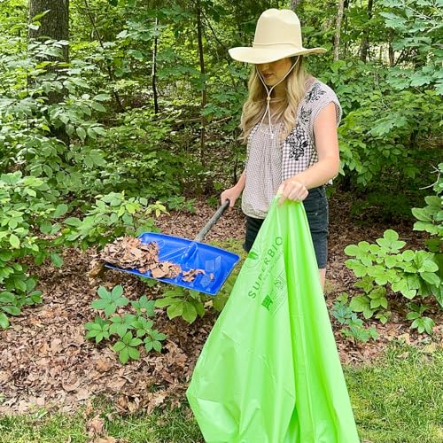 SUPERBIO 55 Gallon Compostable Yard Waste Bags | 80 Count Bulk, Large Yard Waste Bag, ASTM D6400, US BPI and Europe OK compost INDUSTRIAL Certified - style: 55 gallon,80 count