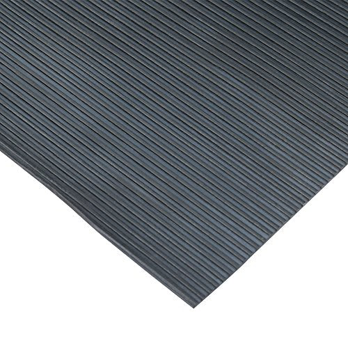 Rubber-Cal 03_167_W_RC_15 Ramp Cleat Non-Slip Outdoor Rubber Floor Mats, 0.13 inch Thick X 3ft X 15ft, Black - size: 180"L x 36"W x 0.1"Th