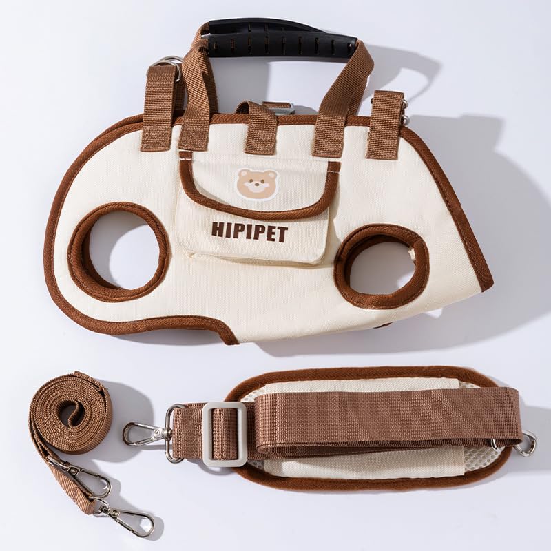 Outdoor Pet Crossbody Bag, Small Dog & Cat Carrier, Brown, Small | Multifunctional, Hands-Free Shoulder Sling, Adjustable Strap - color: brown