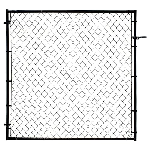Adjust-A-Gate Adjustable Chain Link Square Corner Complete Gate Kit, Fit-Right, Black, 6'H