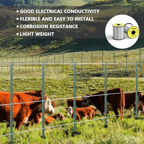 1000 ft 17 Gauge Aluminum Electric Fence Wire for Garden Fence, Electric Fence, Chicken Wire Fence,High Conductivity and Durability