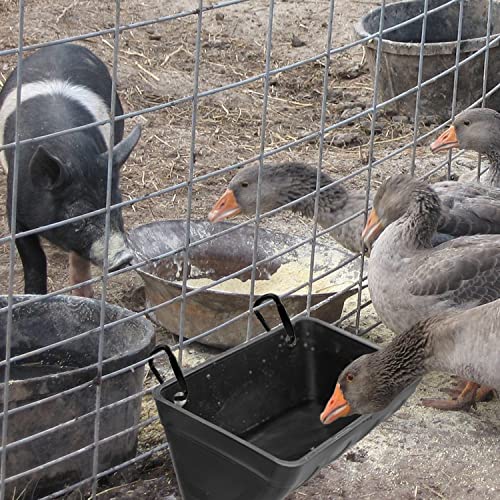 Fence Hanging Chicken Feeder for Duck, Piglets, Goat Feeder Poultry Feeding Container for Livestock Feed Trough Water Bucket(Blue 4)