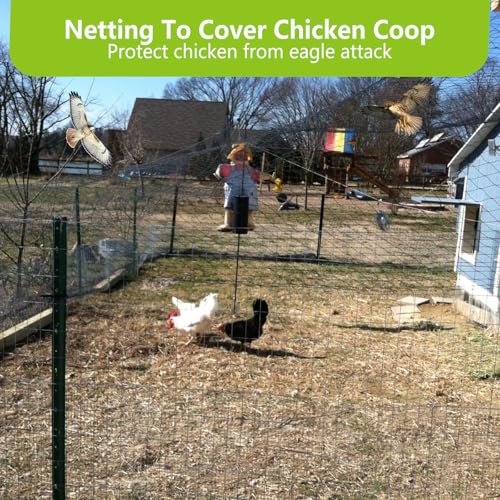 50x100ft Bird Netting for Chicken Coop, 1" Mesh Chicken Coop Netting Cover | Poultry Netting Roof for Chicken Run, Hawk Proof, Bird Netting for Garden, Fruit Trees, Plants, Vegetables, Garden Protection - size: 50'x100'-1''