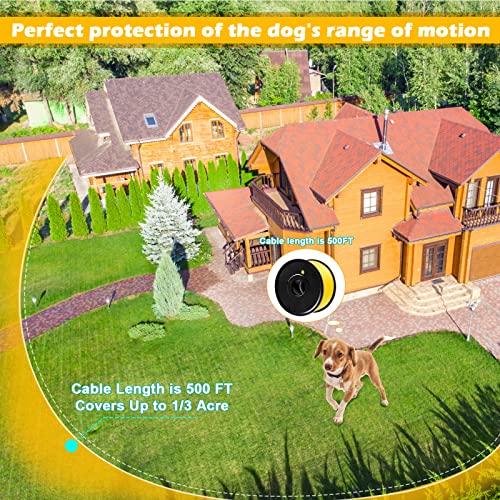 Underground Dog Fence Boundary Wire, Compatible for Pet System Wireless | Extended In-Ground Fence, 500 ft Electric Pet Fence Replacement Wire,Covers Approximately 1/3 Acre - color: Yellow, size: 22 Gauge