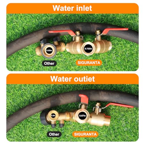 SIGURANTA Garden hose diverter, full-flow, heavy-duty brass 2-way high flow, outdoor faucet Y-valve closure diverter connector, garden hose high-flow diverter adapter. (2-Way Full Flow 2PCS) - color: 2-Way Full Flow 2PCS