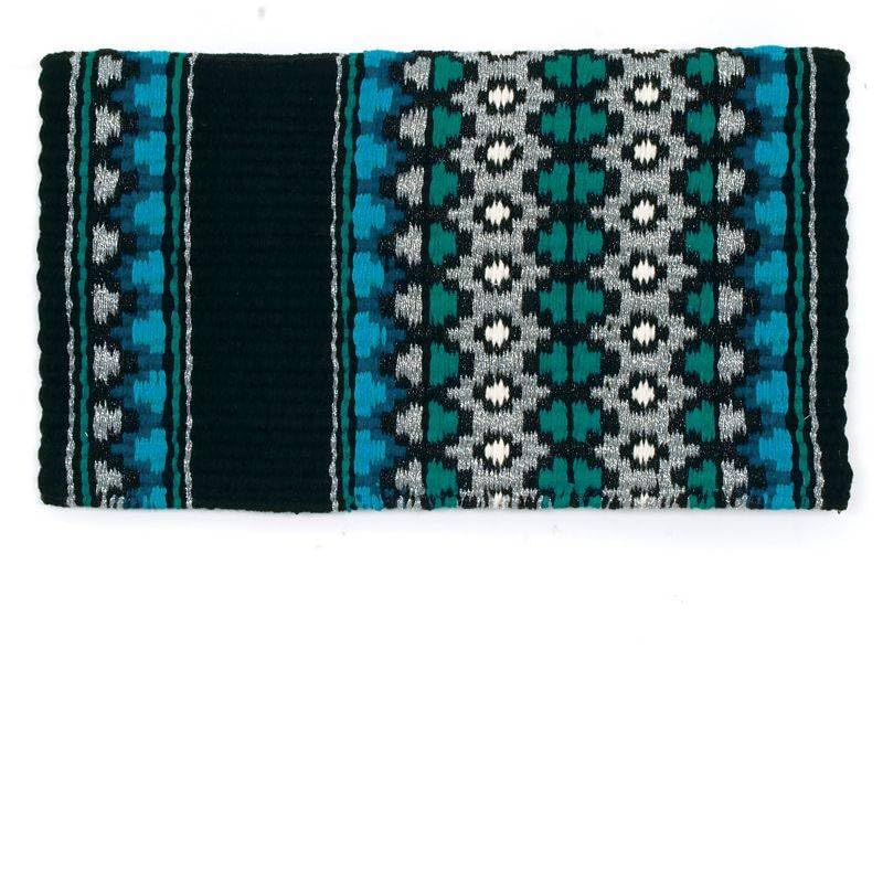 Starlight Saddle Blanket - color: Black/Soft Turquoise/Charcoal/Gray Silver Metal/Ocean/Teal/Black Metal/Cream