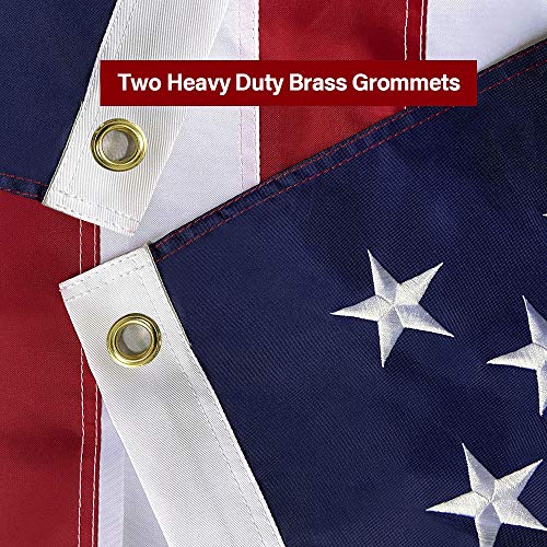American Flag 4x6 FT Embroidered Stars, Sewn Stripes, Brass Grommets USA US Flag Polyester Long Lasting for Outdoor Use - size: 4x6 Ft Brass Grommets
