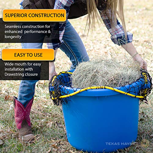 Slow Feeder Hay Net, 1.5 in Holes, Easily Holds 2 to 4 Flakes