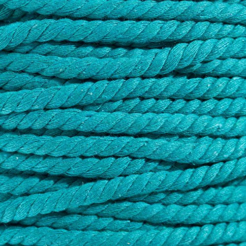 Twisted Natural Cotton Rope - 1/4 Inch - Solid Colors - Variety of Lengths and Colors to Choose from - color: Teal, size: 10 feet