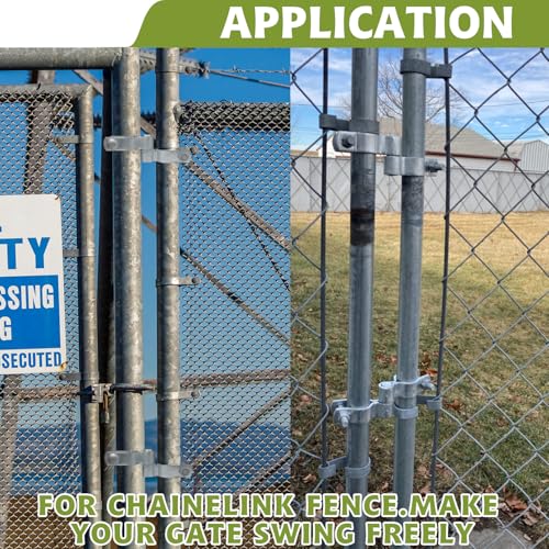 4 Pack 1-3/8" Chain Link Fence Frame Gate Post Male Hinge,Galvanized Steel Gate Hinge for Fence Posts, Chain Link Fence Parts for Farm Gate, Bolts & Nuts Included - size: 1-3/8" Male