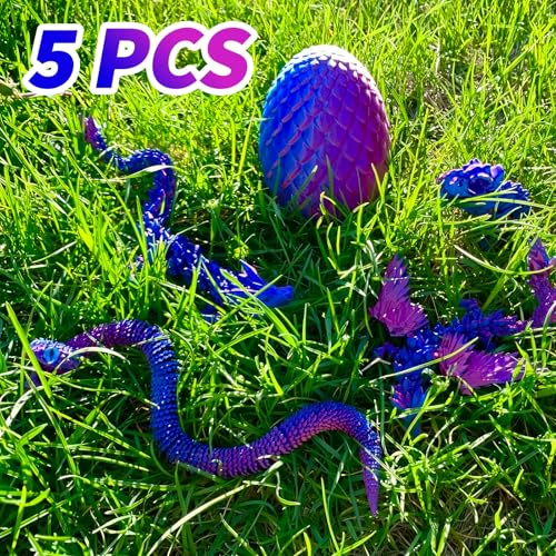 5 Pcs，12" 3D Printed Dragon Eggs,Dinosaur Egg,Crystal Dragon Toys,Snake Eggs, Animals,Fidget Toy,Desk Executive Toy，Easter Eggs Basket Stuffers,Toys for Boys Kids Teen 5-7 4-6 8-12 - color: Pp-03