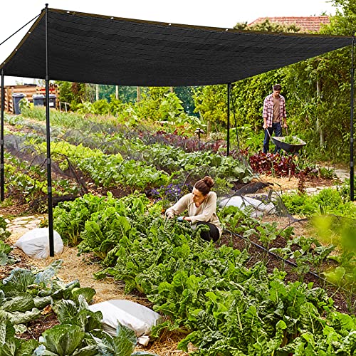QLOFEI 4x12 FT Shade Cloth with Grommets, 90% Sun Shades Outdoor Patio Mesh Tarp, Easier to Hang Sun Protection Neting Cover -for Garden Greenhouse Pergola Lawn Kennel Chicken Coop - size: 4'x12'