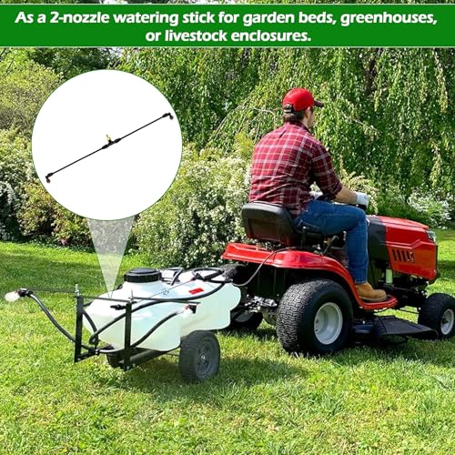 4-Nozzle Boom Sprayer Wand with 3/8" Brass Fitting | 55.1” ATV Sprayer Boom Wide-Coverage Agricultural and Lawn Spray Attachment for Tractors and UTVs, Featuring Two 90° Nozzles