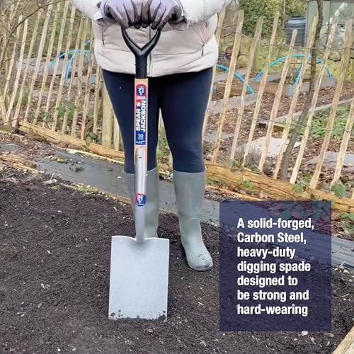 Spear & Jackson Neverbend Professional Digging Spade – Heavy-Duty Forged Carbon Steel Garden Spade for Tough Soil and Precision Digging - style: Digging Spade