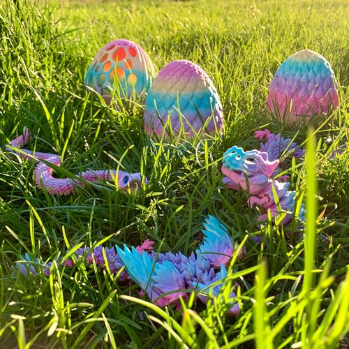 5 Pcs，12" 3D Printed Rainbow Dragon Eggs,Dinosaur Egg,Crystal Dragon Toys,Snake Eggs, Animals,Fidget Toy,Desk Executive Toy，Easter Eggs Basket Stuffers,Toys for Boys Kids Teen 5-7 4-6 8-12 - color: Tt-02