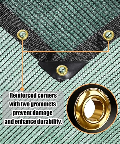 70% Green Shade Cloth 6ft x 8ft Sun Shade Netting with Grommets | Breathable UV Block Balanced Shade for Garden, Plants Cover Patio, Pergola, Chicken Coop, Kennel, Vegetables, Greenhouse - size: 70%-6 FT x 8 FT
